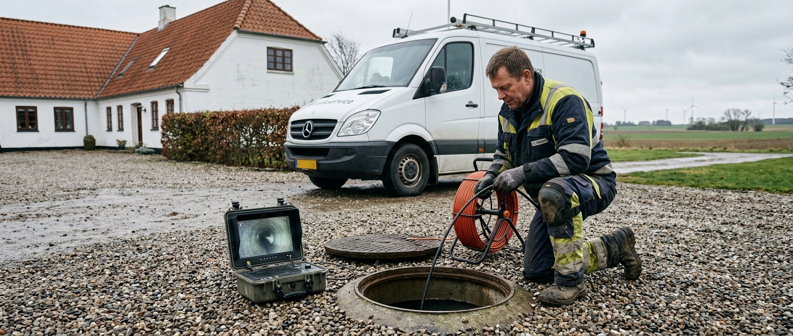 TV-inspektion af kloakrør i Skive